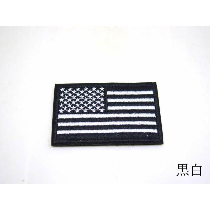 アメリカ国旗 星条旗 パッチ 8cmx5cm 全6色 ベルクロ ワッペン