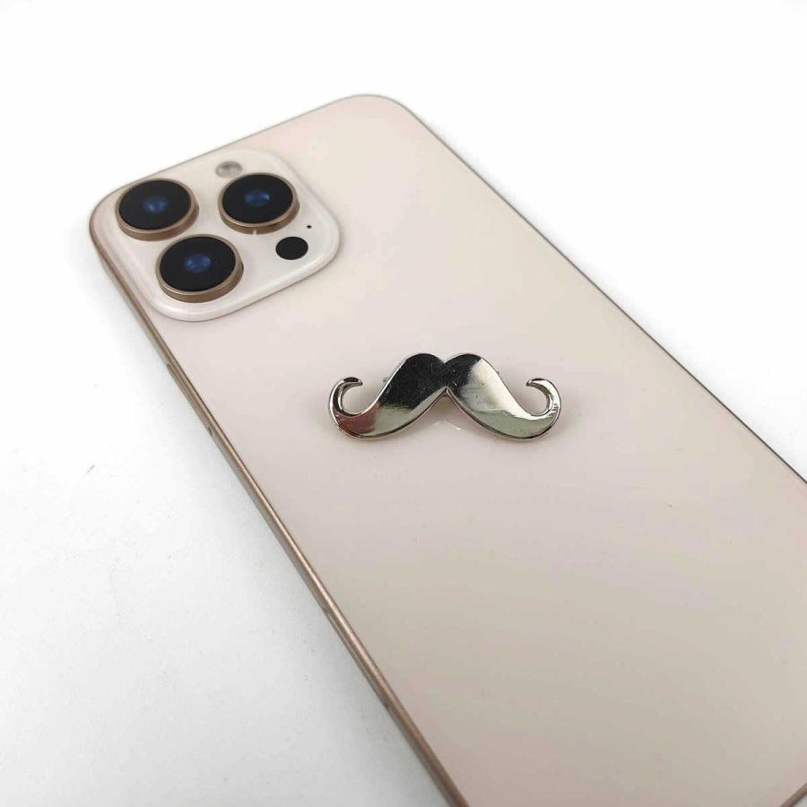 ヒゲ ピンバッジ 髭男爵 ピンズ 4cm シルバー ゴールド 留め具 バッチ