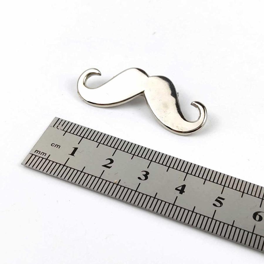 ヒゲ ピンバッジ 髭男爵 ピンズ 4cm シルバー ゴールド 留め具 バッチ