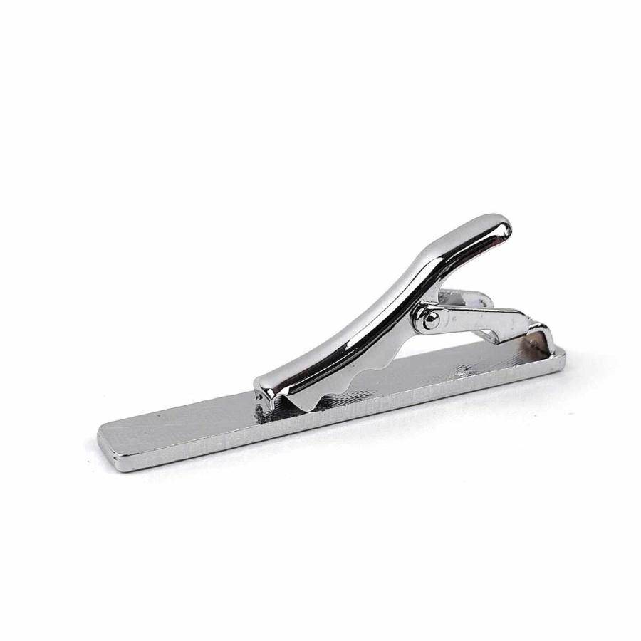 ネクタイピン ミニサイズ シンプル スクエア プレート 4cmX0.5cm 全4色
