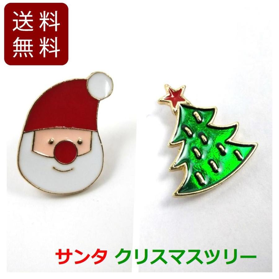サンタクロース ピンバッジ サンタ クリスマスツリー 1.7cmX2.6cm