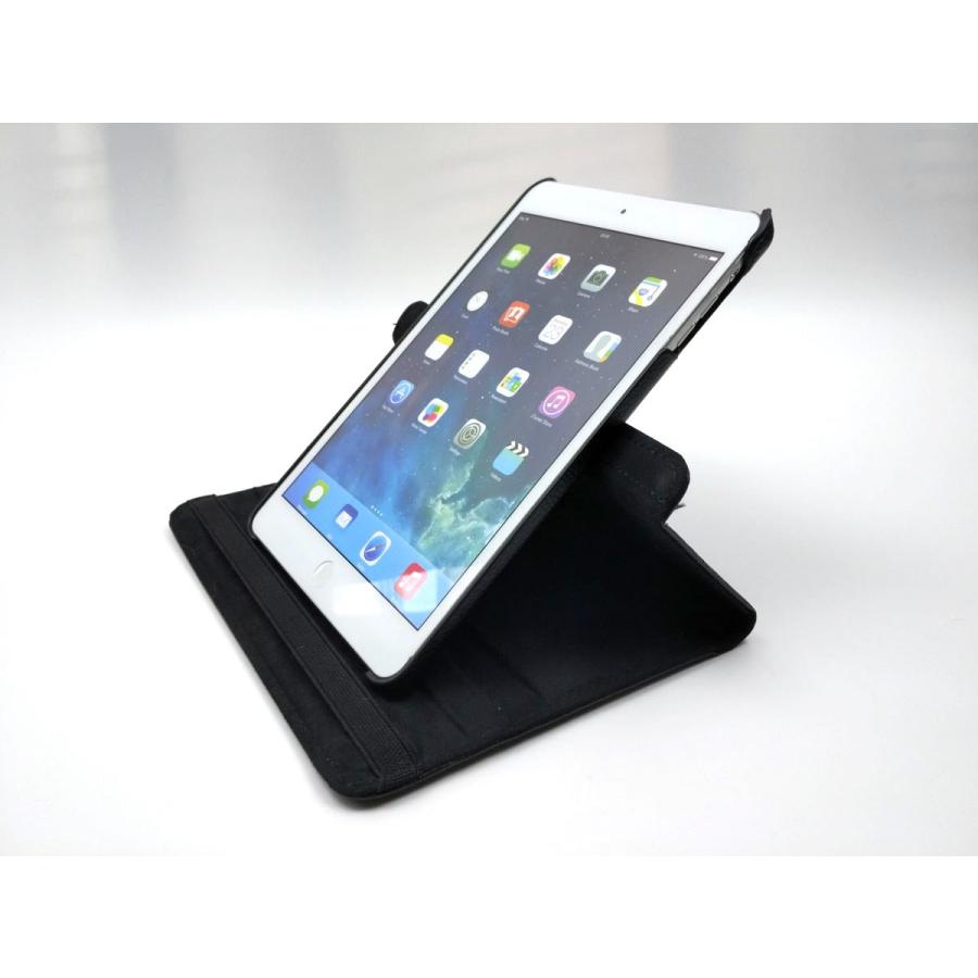 iPad mini 1 2 3用 カバー PUレザー ハードケース ゴム 回転タイプ 全3