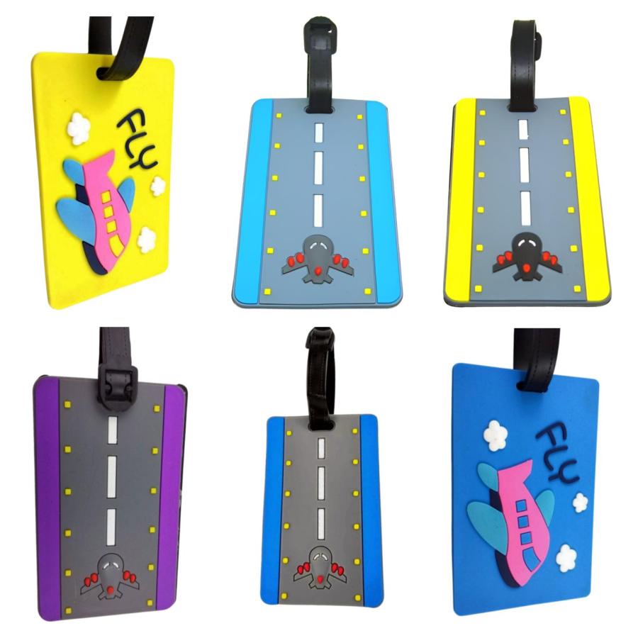 飛行機柄 FLY ラゲッジタグ ネームタグ 全6色 タグ 普段使い おしゃれ