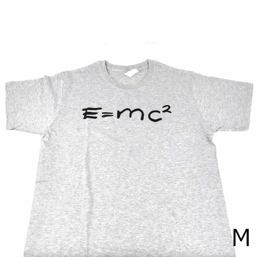 e=mc2 Tシャツ グレー アインシュタイン 特殊相対性理論 M・Lサイズ