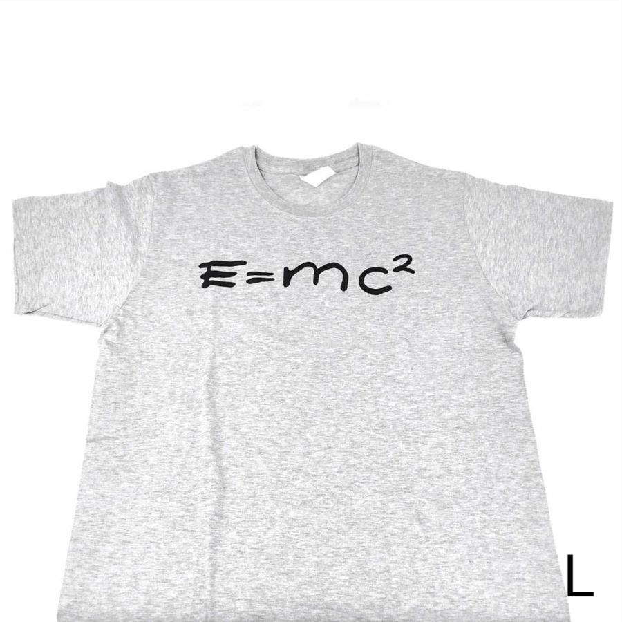 e=mc2 Tシャツ グレー アインシュタイン 特殊相対性理論 M・Lサイズ