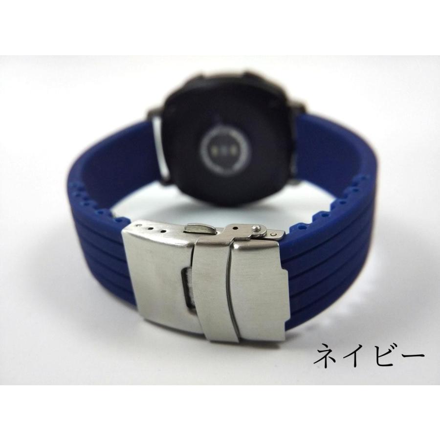 シリコンラバーストラップ 交換用腕時計ベルト Dバックル 20mm 全5色