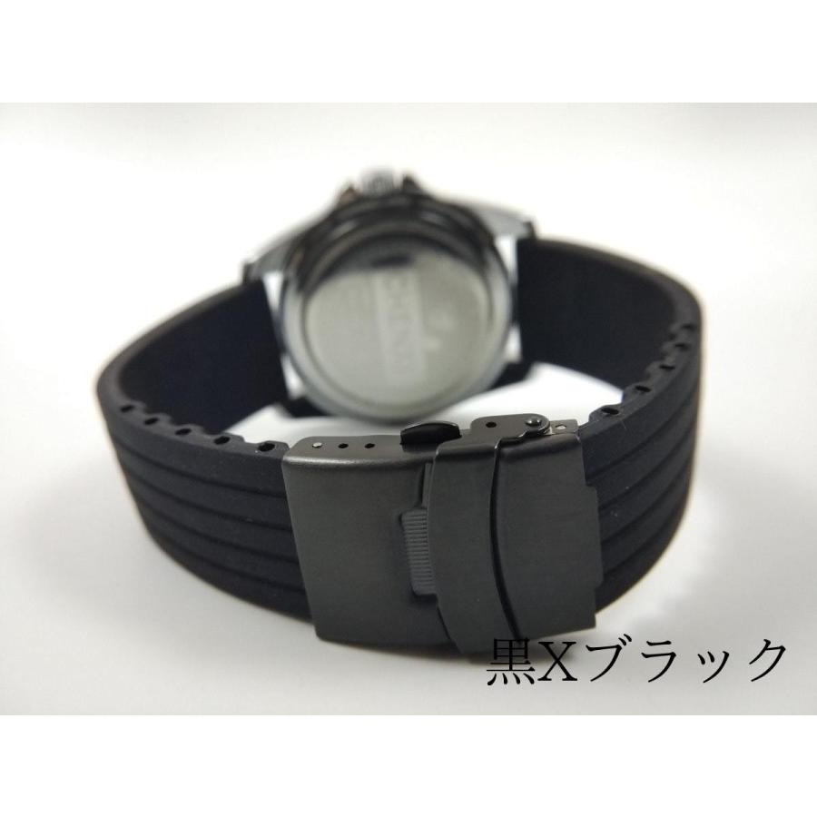 シリコンラバーストラップ 交換用腕時計ベルト Dバックル 22mm 全5色