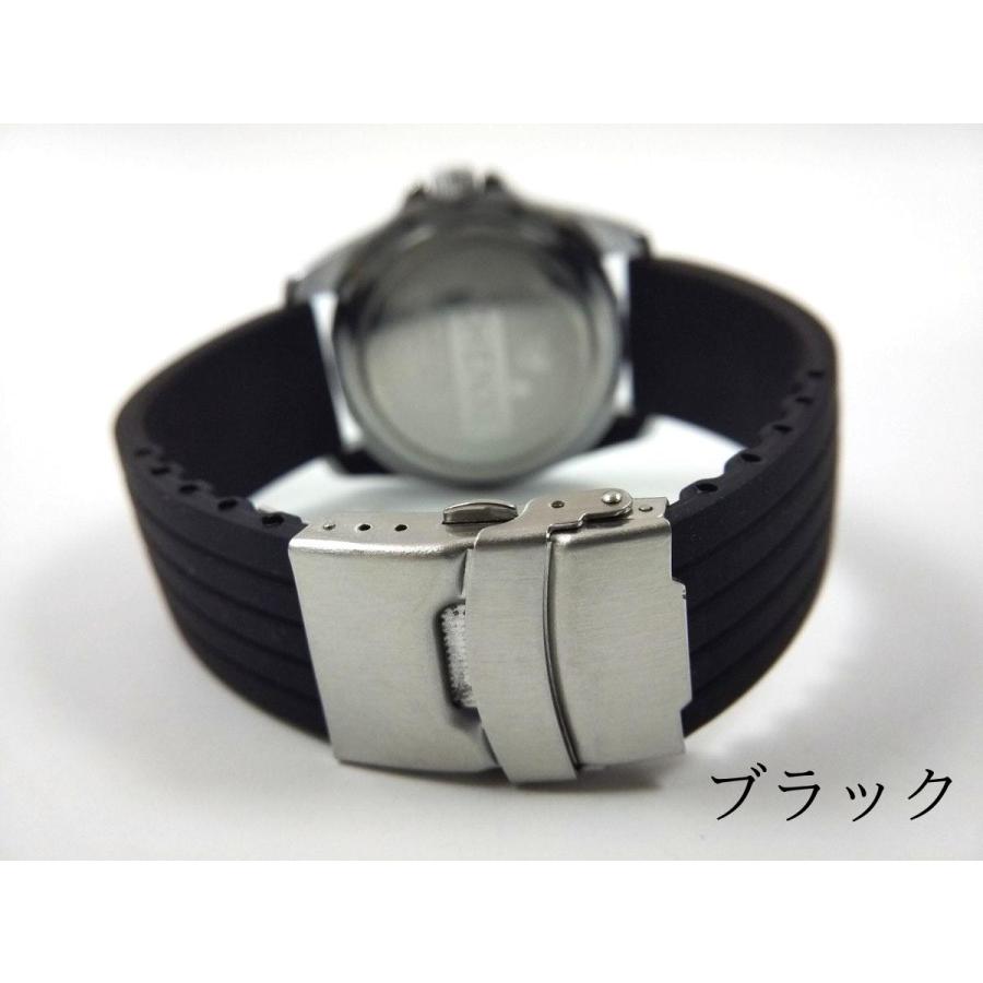 シリコンラバーストラップ 交換用腕時計ベルト Dバックル 全5色 24mm