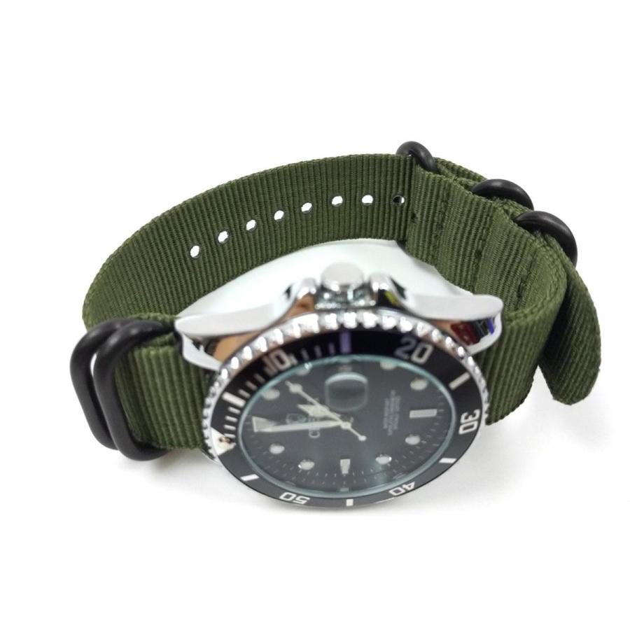 オリーブグリーン ナイロン ストラップ 腕時計 NATO ベルト 20mm 22mm ナイロン オリーブグリーン ブラック
