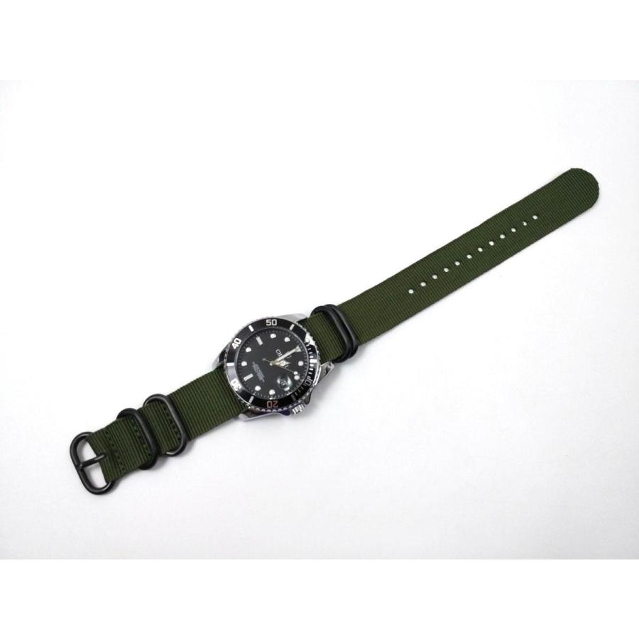 オリーブグリーン ナイロン ストラップ 腕時計 NATO ベルト 20mm 22mm ナイロン オリーブグリーン ブラック