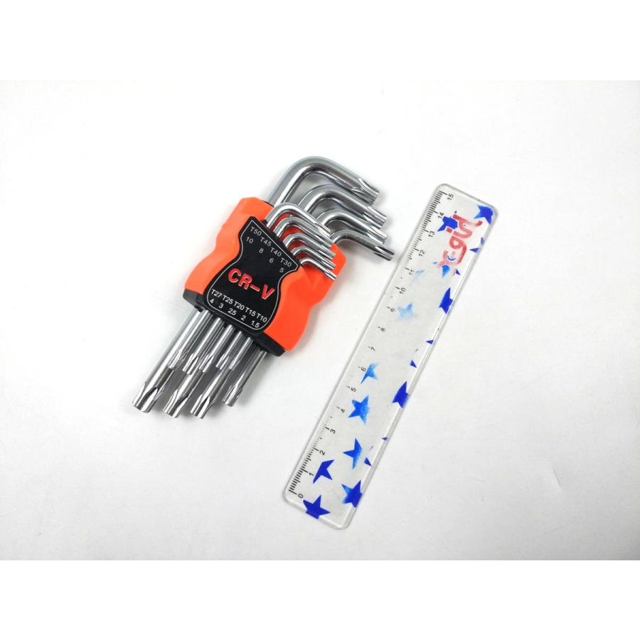 トルクスレンチ ドライバー 9点セット L字 Sサイズ T10 T15 T20 T25