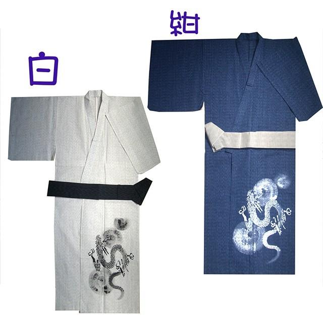 メンズ 浴衣 2点セット 即着れる 紳士 おしゃれ 161-1907-1 手描き絵