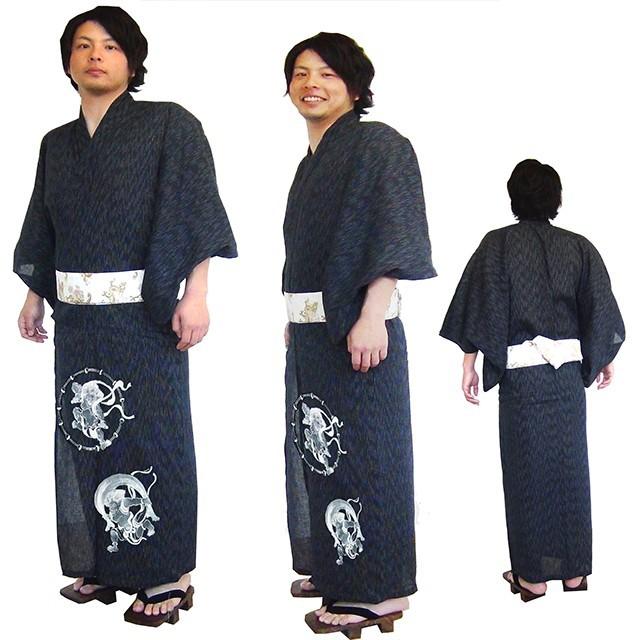 メンズ 浴衣 2点セット 綿麻 おしゃれ 和柄 手描き絵 風神雷神 無地系 簡単ワンタッチ帯付き 161 1907 3 男性用 紳士ゆかた 男の浴衣 花火大会 161 1907 3 駿河路の作務衣屋 通販 Yahoo ショッピング