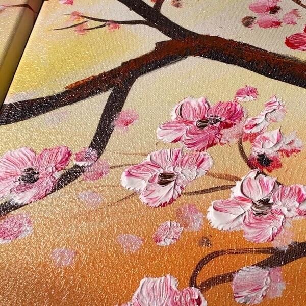 アートパネル SAKURA 50×50cm 3枚組 初春の山桜 W150cm 絵画 和モダン 