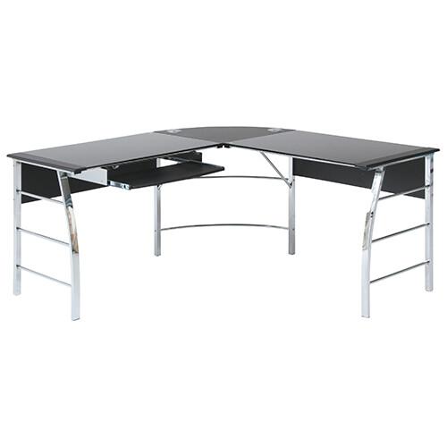 ガラスPCデスク L型 CT-1040 2色展開 :FZ2915965-0350:家具インテリア