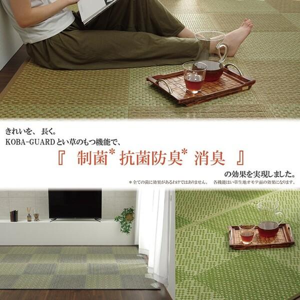 敷物 江戸間6畳(約261×352cm) 国産 日本製 小林製薬 持続性抗菌剤 KOBA-GUARD 制菌 抗菌防臭 夏 い草 市松 モダン ラウム