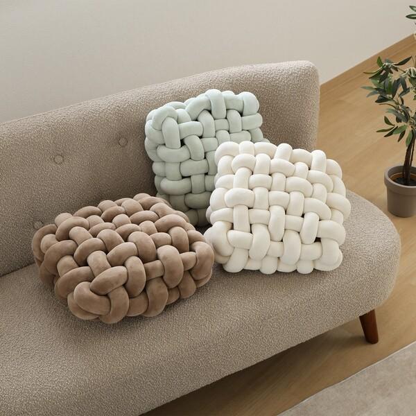 不二貿易 チャンキー スクエアクッション 34×34cm 3個セット 不二貿易 チャンキー スクエアクッション 34×34cm 3個セット