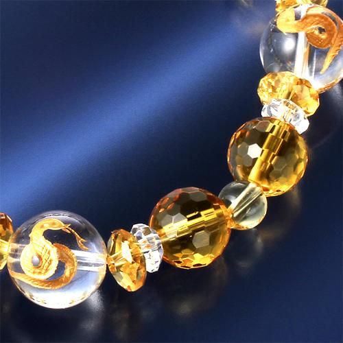 黄金蛇のお守りブレス へびの皮お守り付き : まるっとマーケット