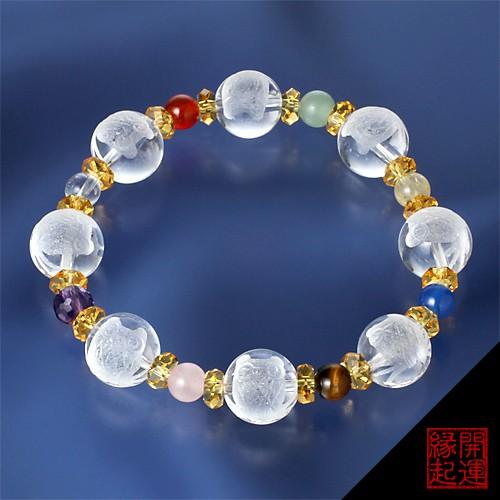 水晶ふくろうカラフルブレス 幸運 ふくろうカード付き : まるっと