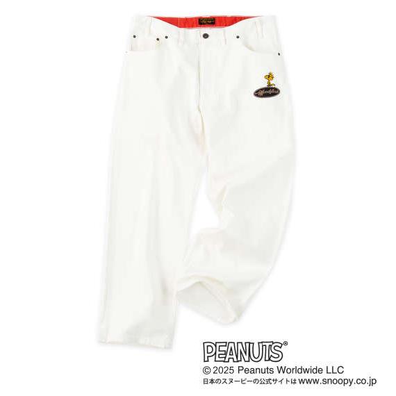 大きいサイズ FLAGSTAFF×PEANUTS スヌーピーコラボデニムパンツ 100 110 120 130 ホワイト ラッピング可 送料無料 即日発送 大きいサイズ FLAGSTAFF×PEANUTS スヌーピーコラボデニムパンツ 100