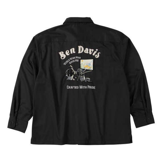 大きいサイズ BEN DAVIS 刺繍ツイルワークシャツ 3L 4L 5L 6L ネイビー ラッピング可 送料無料 即日発送 大きいサイズ BEN DAVIS 刺繍ツイルワークシャツ 3L 4L 5L 6L ブラック