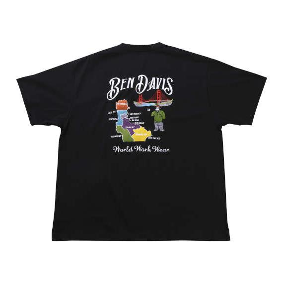 大きいサイズ BEN DAVIS スーベニア刺繍半袖Tシャツ 3L 4L 5L 6L ブラック ラッピング可 送料無料 即日発送 大きいサイズ BEN DAVIS スーベニア刺繍半袖Tシャツ 3L 4L 5L 6L