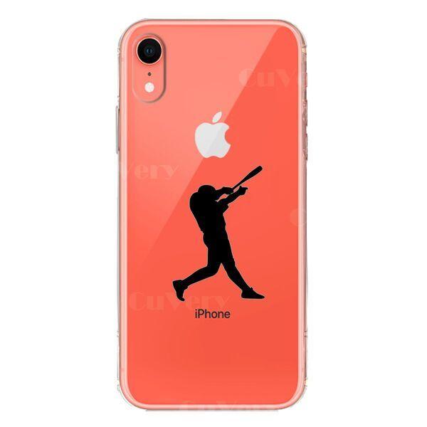 iPhoneXR ケース クリア ソフト 野球 バッター スマホケース