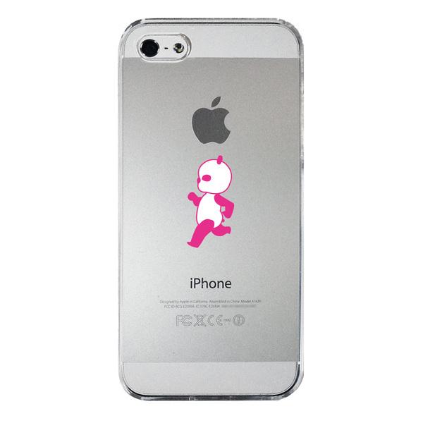iPhone5 iPhone5s ケース クリア ピンクパンダ 小走り スマホケース 