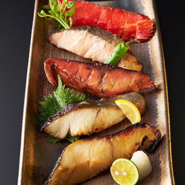 静岡 焼津いまる井川商店 漬け魚4種セット 本鰆×4 銀だら×2 メカジキ×2 まぐろ×2 まぐろハラモ×2_3