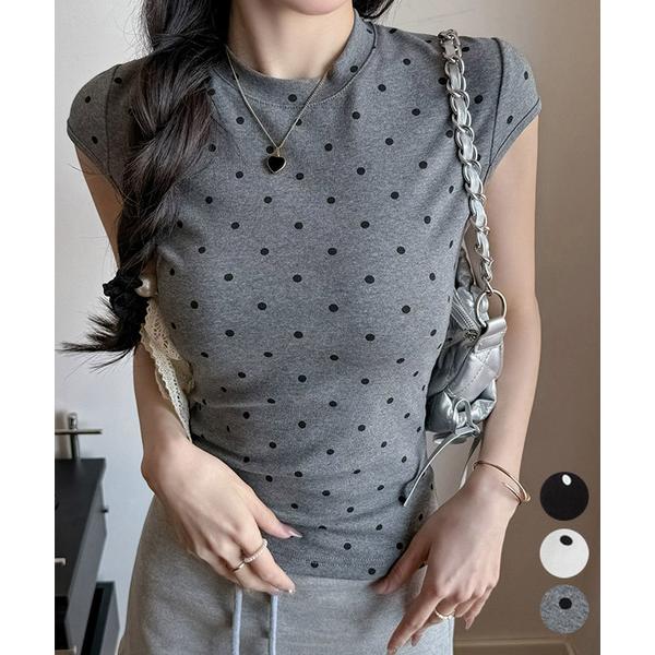 ドット柄Tシャツレディース 半袖トップス : まるっとくらしのお店