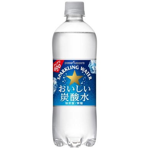 ポッカサッポロ　おいしい炭酸水　600mlPET　24本｜maruwine