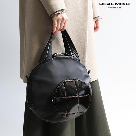 【美品】LILY リリィ アポロン クロコ型押し ショルダーバッグ 丸型 レザー リリイ REALMIND LILY APORON アポロン クロコ型押しポイントの