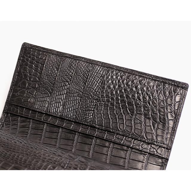 青木鞄 Luggage AOKI 1894 マットクロコダイル 日本製 機能的 札入れ ナイルクロコダイル 本革 革 レザー レディース メンズの画像