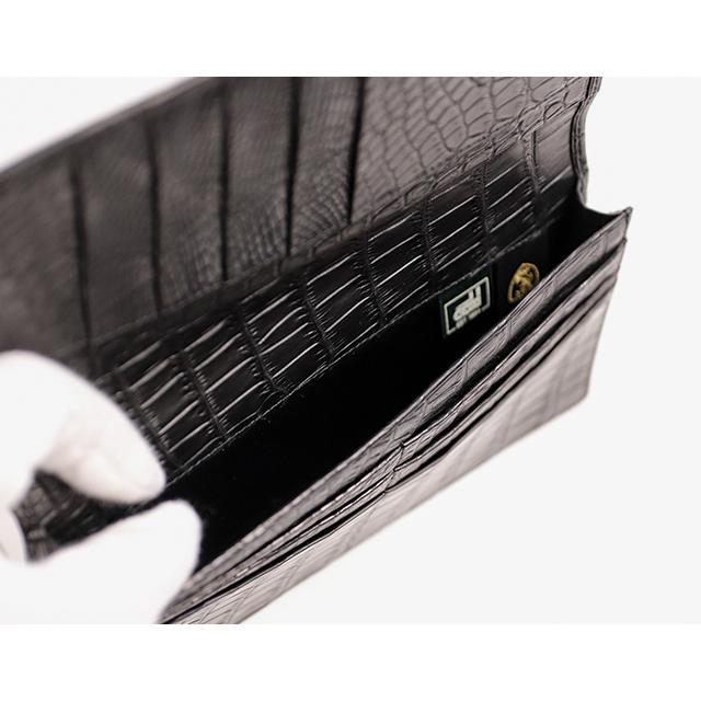 青木鞄 Luggage AOKI 1894 マットクロコダイル 日本製 機能的 札入れ ナイルクロコダイル 本革 革 レザー レディース メンズの画像