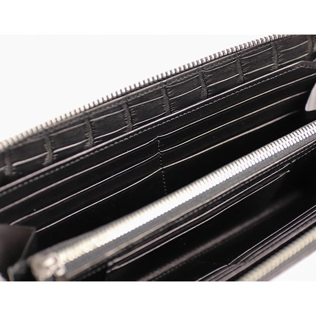 青木鞄 Luggage AOKI 1894 マットクロコダイル 日本製 機能的 ラウンドファスナー ラウンドジップ 長財布 ナイルクロコダイル 本革 革 レザー メンズの画像