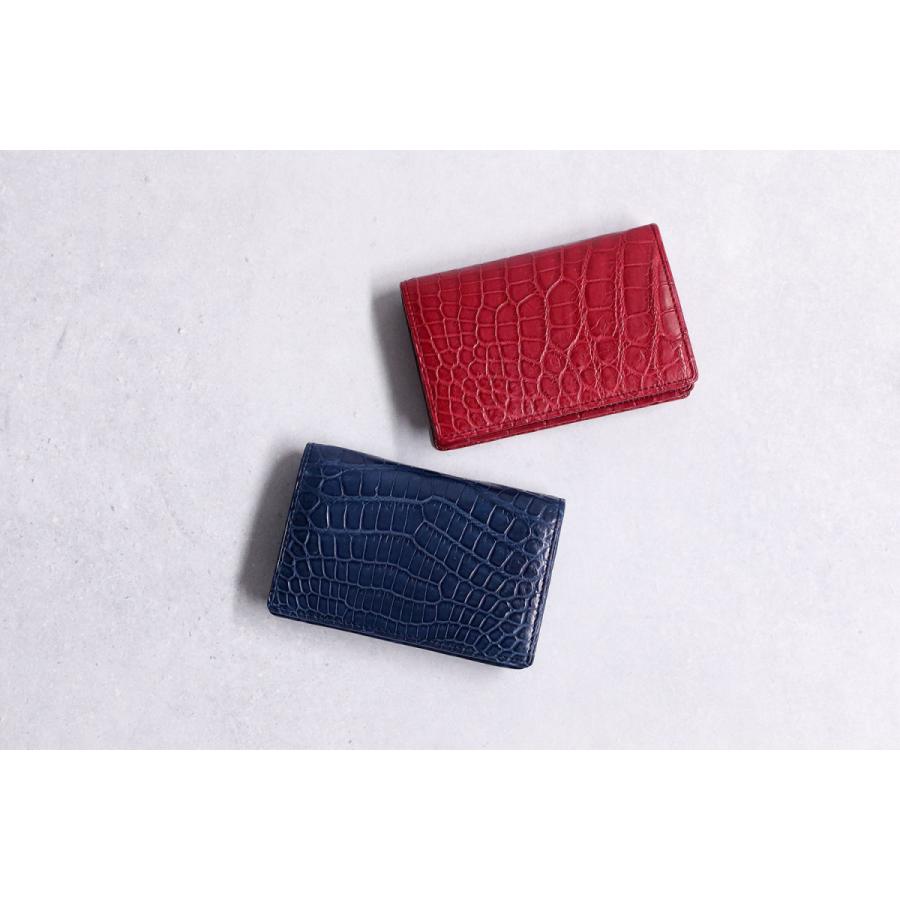 青木鞄 Luggage AOKI 1894 マットクロコダイル 日本製 機能的 名刺入れ ナイルクロコダイル 本革 革 レザー レディース メンズの画像