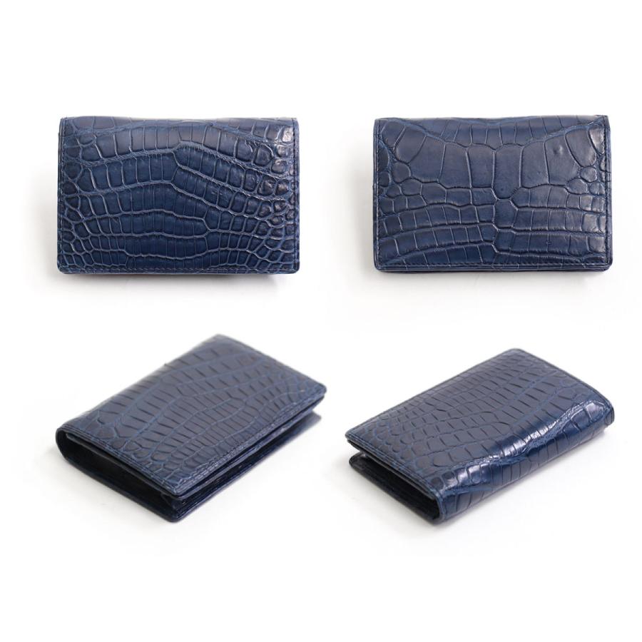 青木鞄 Luggage AOKI 1894 マットクロコダイル 日本製 機能的 名刺入れ ナイルクロコダイル 本革 革 レザー レディース メンズの画像
