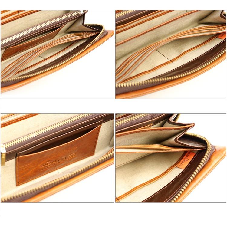 青木鞄 la GALLERIA ラ・ガレリア Arrosto ムラ染め＆シャドウ仕上げのアンティークカラーラウンドファスナー 長財布 本革 革 レザー レディース メンズ | COMPLEX GARDENS | 17