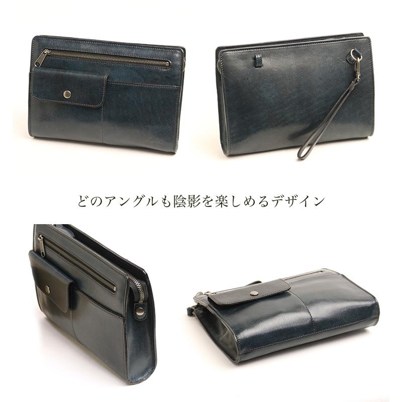 青木鞄 Lugard G-3 オンリーワンのシャドー仕上げ ヴィンテージ感漂うフロントポケット付きセカンドバッグ 本革 革 レザー レディース メンズ | COMPLEX GARDENS | 05