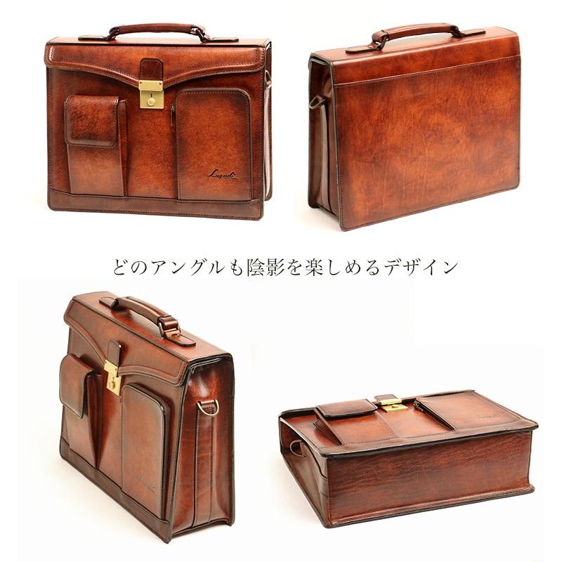 Lugard G-3 オンリーワンのシャドー仕上げ ヴィンテージ感漂うロック付き２wayフラップブリーフケース 本革 革 レザー レディース メンズ | COMPLEX GARDENS | 03