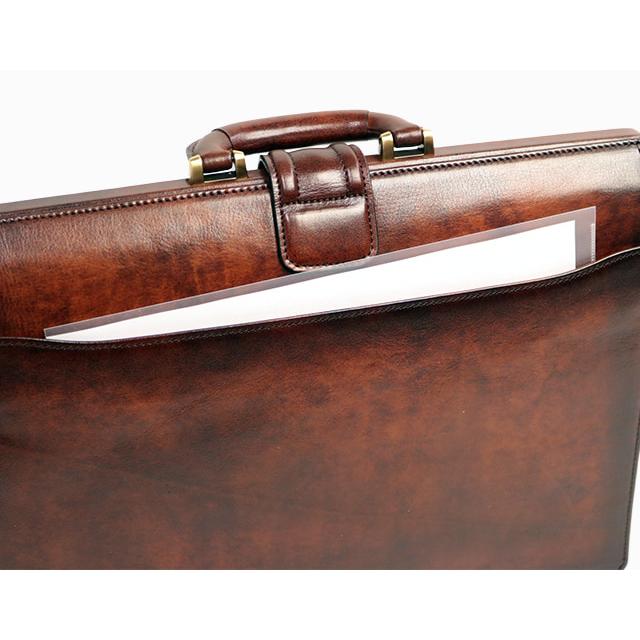 Lugard G-3 オンリーワンのシャドー仕上げ ヴィンテージ感漂う錠前ロック付きスリム ダレスバッグ  本革 革 レザー メンズ | COMPLEX GARDENS | 14