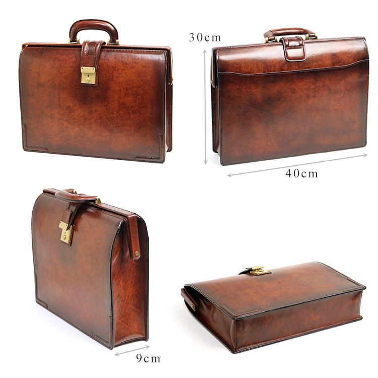 Lugard G-3 オンリーワンのシャドー仕上げ ヴィンテージ感漂う錠前ロック付きスリム ダレスバッグ  本革 革 レザー メンズ | COMPLEX GARDENS | 06