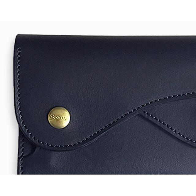 ⭐️新品未使用⭐️　CRAMP　池之端銀革店　cr-162　ミドルウォレット　紺 Cramp by 池之端銀革店 | Wフラップミドルウォレット【Cr-162】