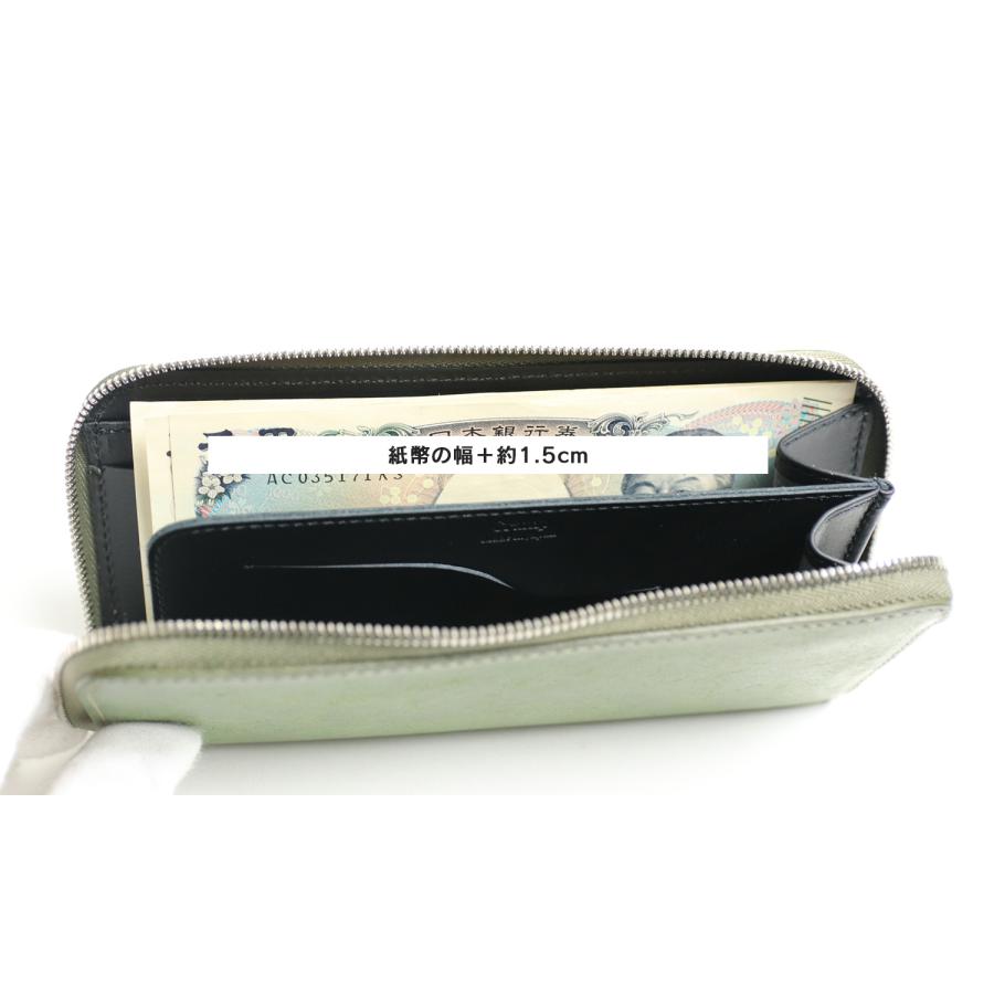 池之端銀革店長財布 池之端銀革店 CRAMP プエブロ 最小サイズのラウンドファスナーロング