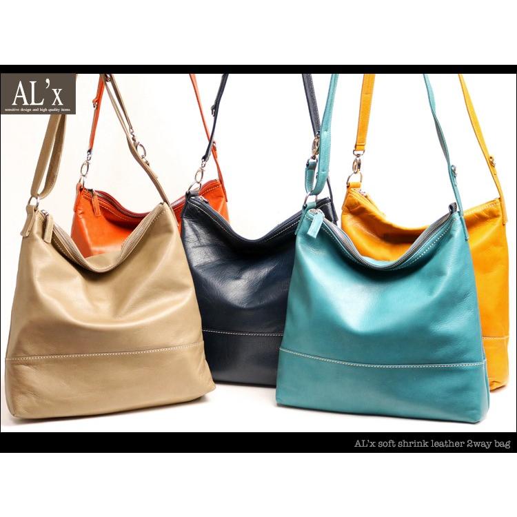 AL'X atempe くったりソフトなシンプル２wayショルダー 本革 革 レザー レディース |  | 01
