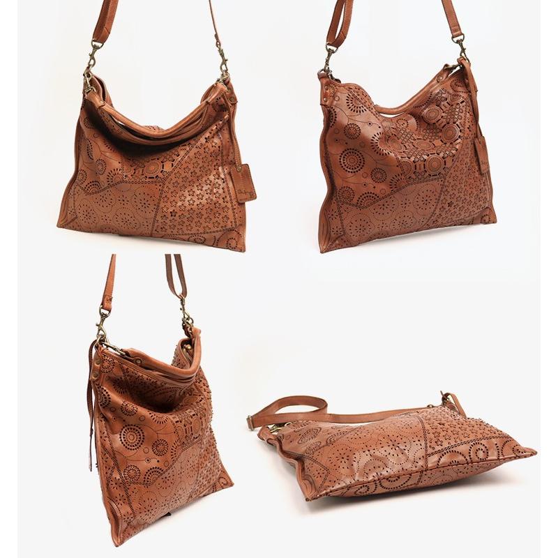 AL'X アレックス 珍しいパンチングレザーのウォッシュ加工 2way バッグ 本革 革 レザー レディース |  | 10