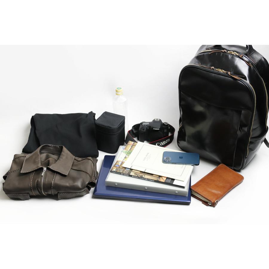 【INCEPTION インセプション】メッセンジャーバッグ 黒（茶芯） OPUS INCEPTION インセプション HORSE HIDE BACK PACK 茶芯