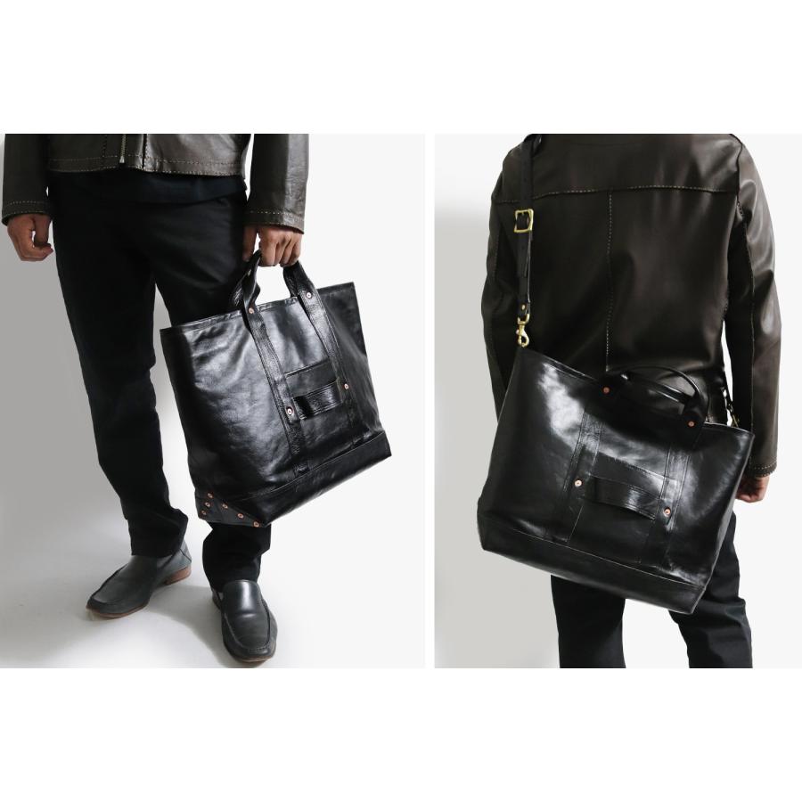 INCEPTION インセプション HORSE HIDE COAL BAG (LARGE)  茶芯 手提げ バッグの画像