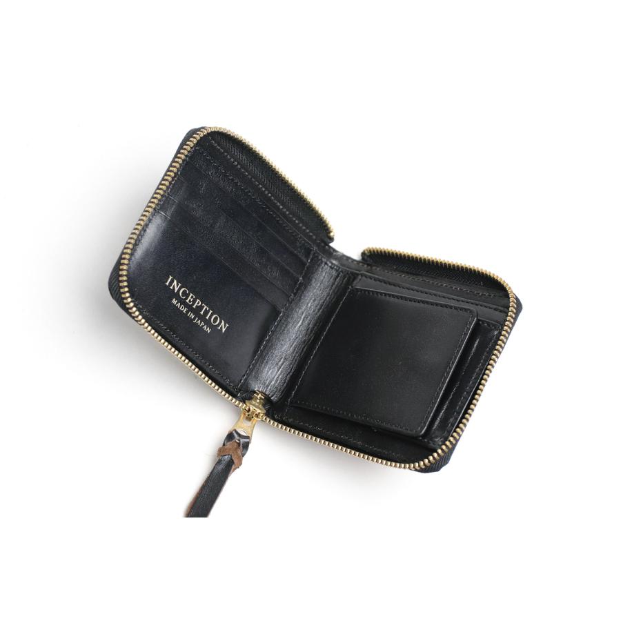 INCEPTION インセプション HORSE HIDE ROUND SHORT WALLET 茶芯 馬革