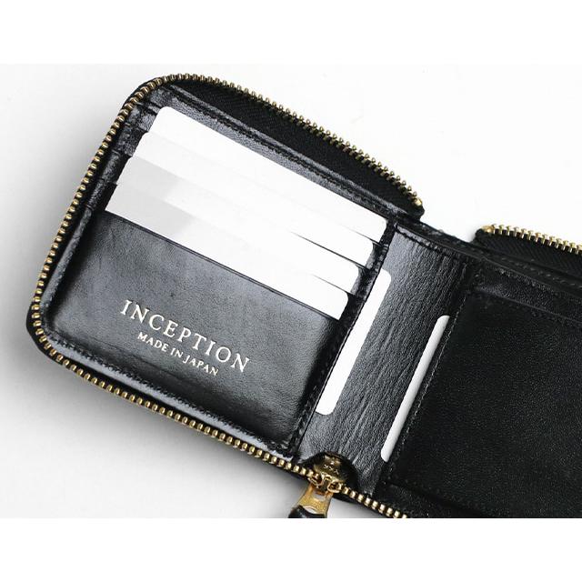 INCEPTION インセプション HORSE HIDE ROUND SHORT WALLET 茶芯 馬革